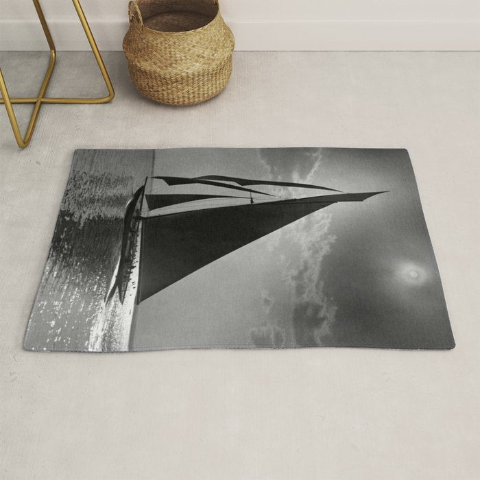 America's Cup Sailing Yacht Races - The Vanitie Newport, Rhode Island black and white photography - photographs Rug Gallery Image 1