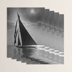 America's Cup Sailing Yacht Races - The Vanitie Newport, Rhode Island black and white photography - photographs Wrapping Paper Gallery Image 3