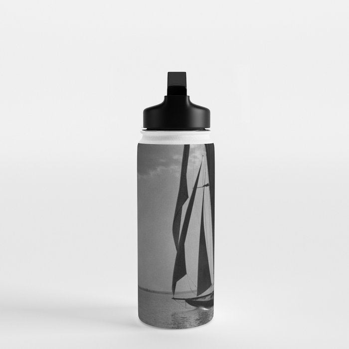 America's Cup Sailing Yacht Races - The Vanitie Newport, Rhode Island black and white photography - photographs Water Bottle Gallery Image 3
