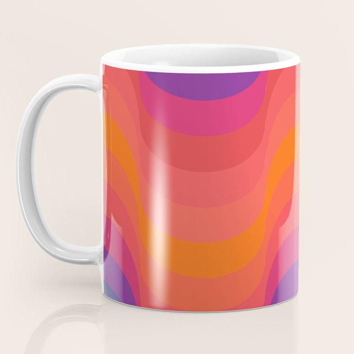 Retro Sacred Geometry | 80s Wavy Vibe Coffee Mug Gallery Image 3