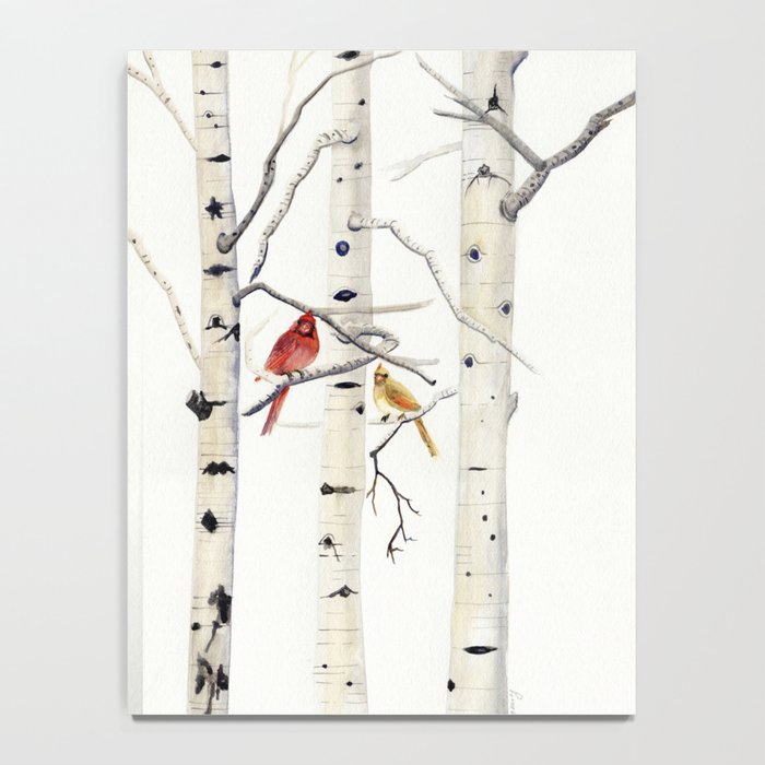 Birch Trees and Cardinal Notebook Gallery Image 4