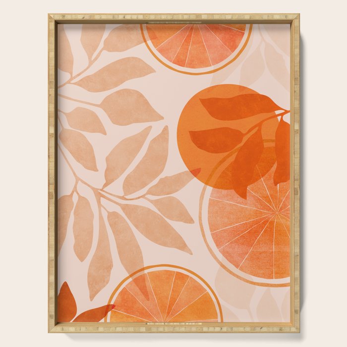 Sweet Orange Citrus Collage Serving Tray Gallery Image 1