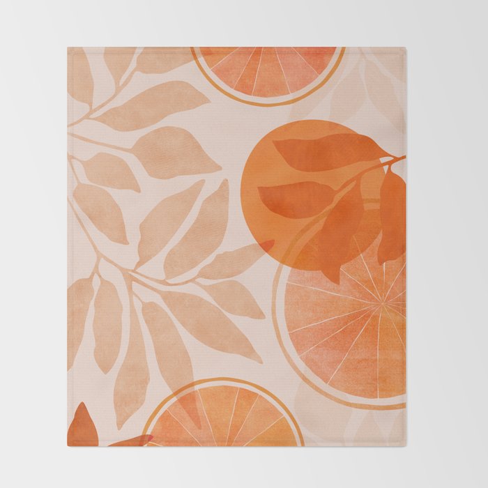 Sweet Orange Citrus Collage Throw Blanket Gallery Image 2