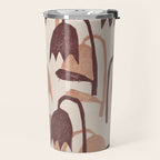 Linocut Tulip Pattern #2 Travel Mug Gallery Image 2