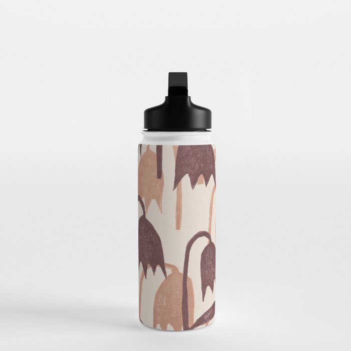 Linocut Tulip Pattern #2 Water Bottle Gallery Image 3