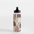 Linocut Tulip Pattern #2 Water Bottle Gallery Image 3