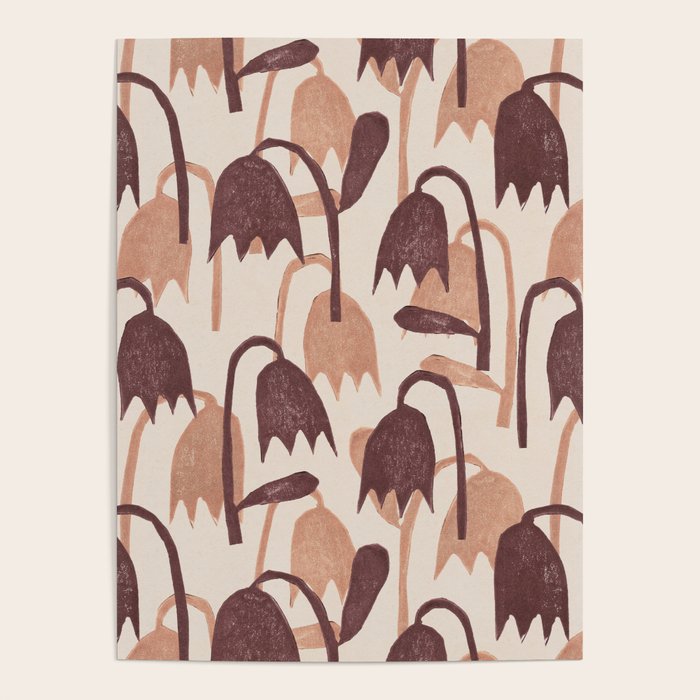 Linocut Tulip Pattern #2 Poster Gallery Image 4