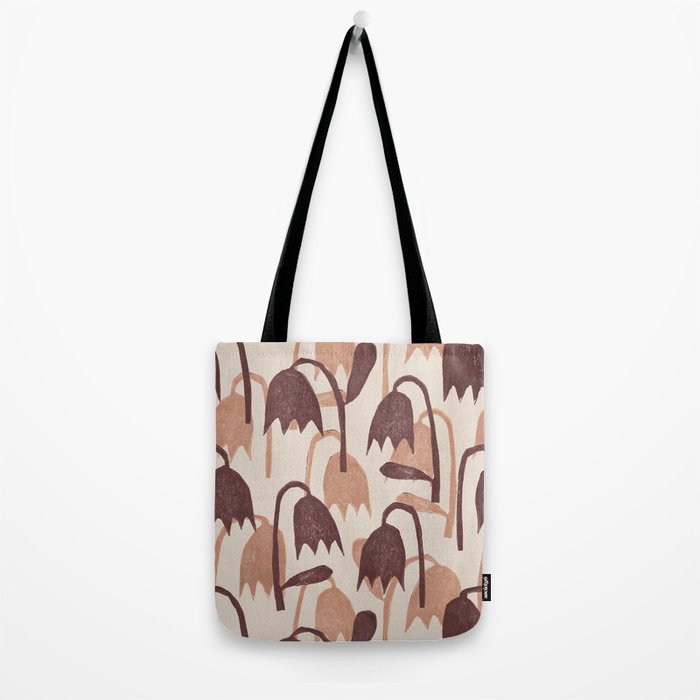 Linocut Tulip Pattern #2 Tote Bag Gallery Image 2