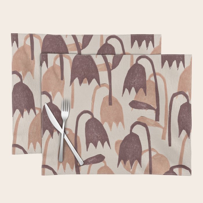 Linocut Tulip Pattern #2 Placemat Gallery Image 1