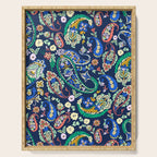Vibrant paisley print on dark Serving Tray Gallery Image 1