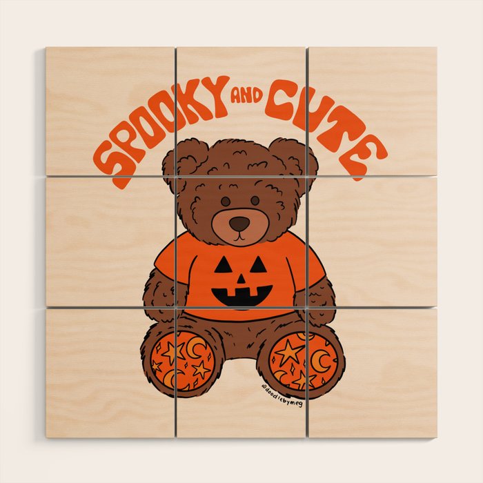 Spooky and Cute Bear Wood Wall Art Gallery Image 1