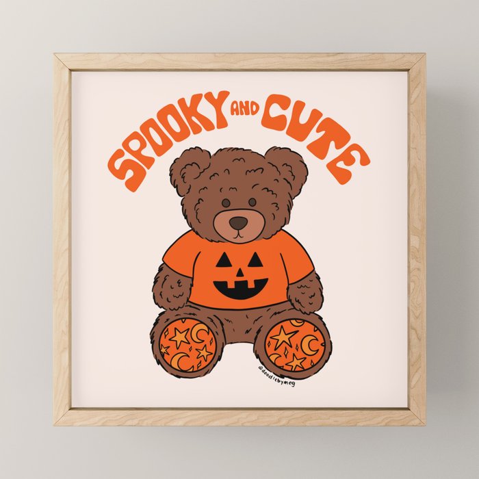 Spooky and Cute Bear Mini Art Print Gallery Image 1