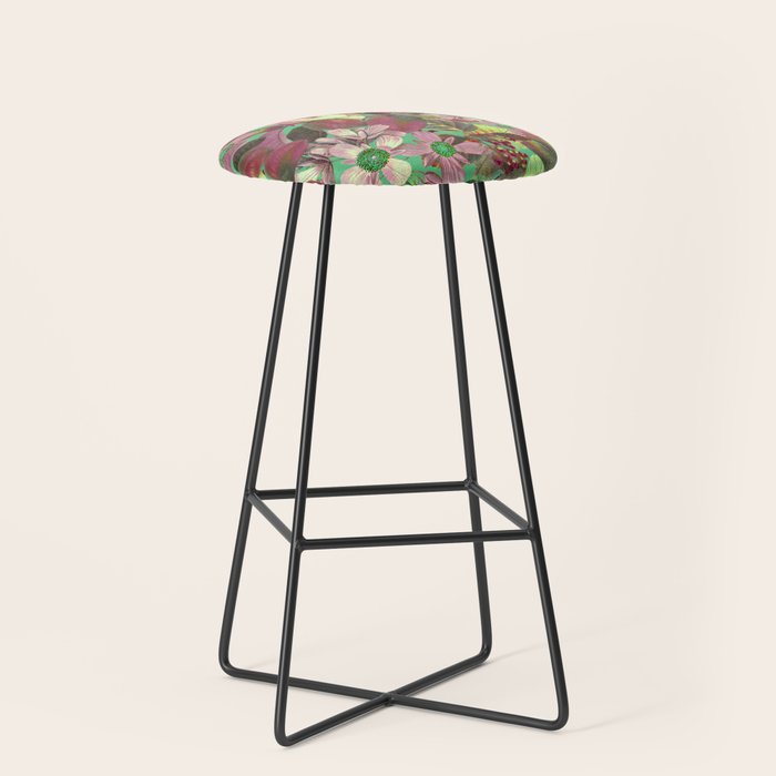 Multicolor Modern Floral Garden Stool Gallery Image 1