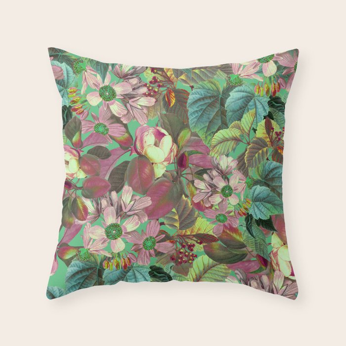Multicolor Modern Floral Garden Throw Pillow Gallery Image 6