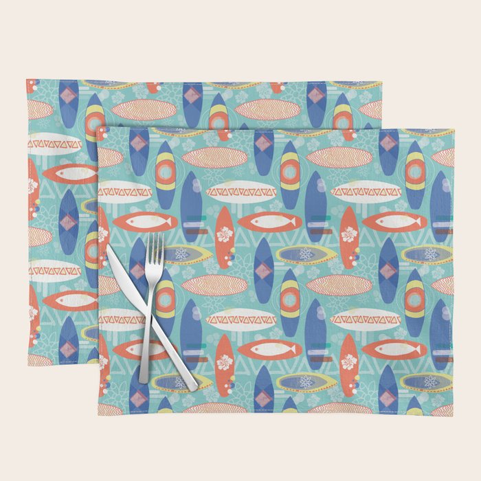 Vintage Surfboards Pattern Placemat Gallery Image 1