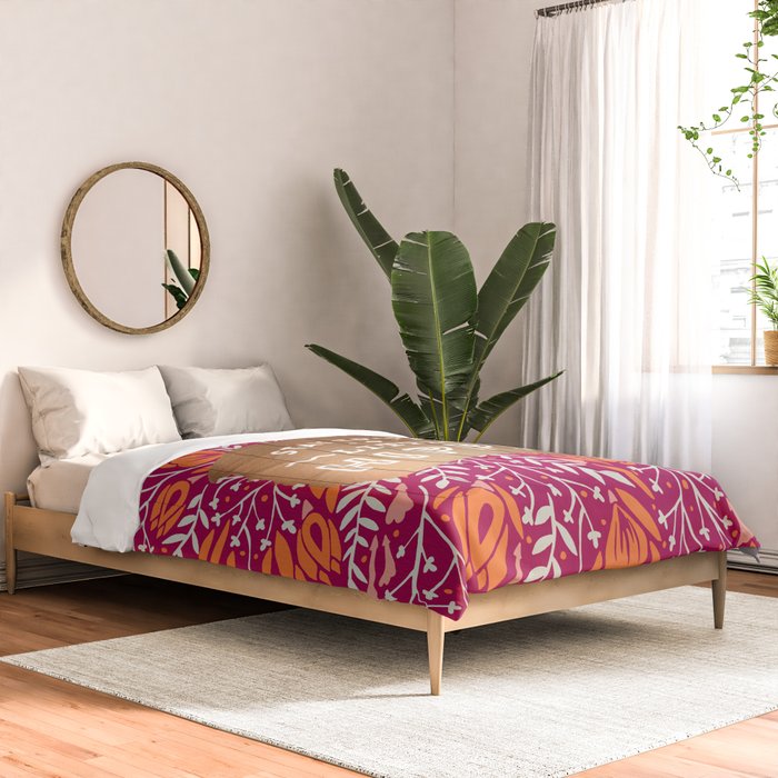 Stay Trippy Little Hippie - Fuchsia Palette Comforter Gallery Image 2