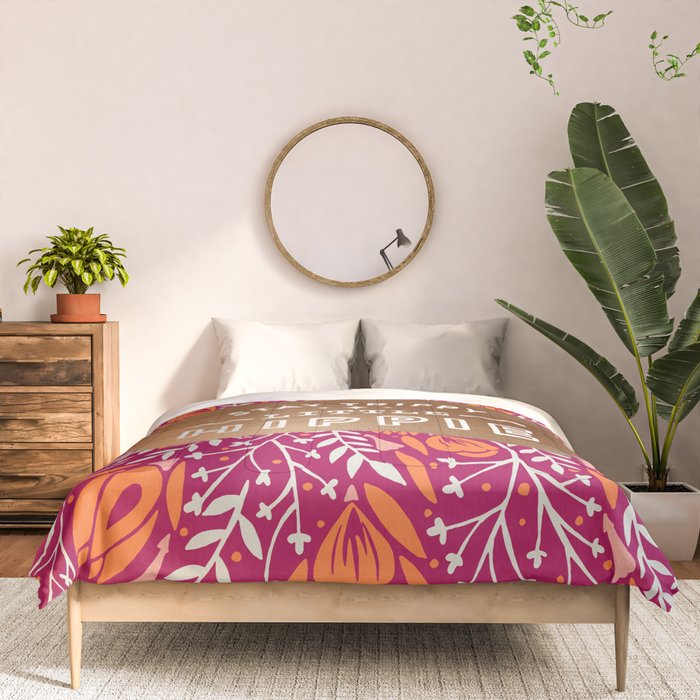 Stay Trippy Little Hippie - Fuchsia Palette Comforter Gallery Image 3