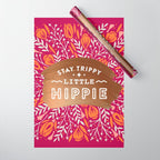 Stay Trippy Little Hippie - Fuchsia Palette Wrapping Paper Gallery Image 1