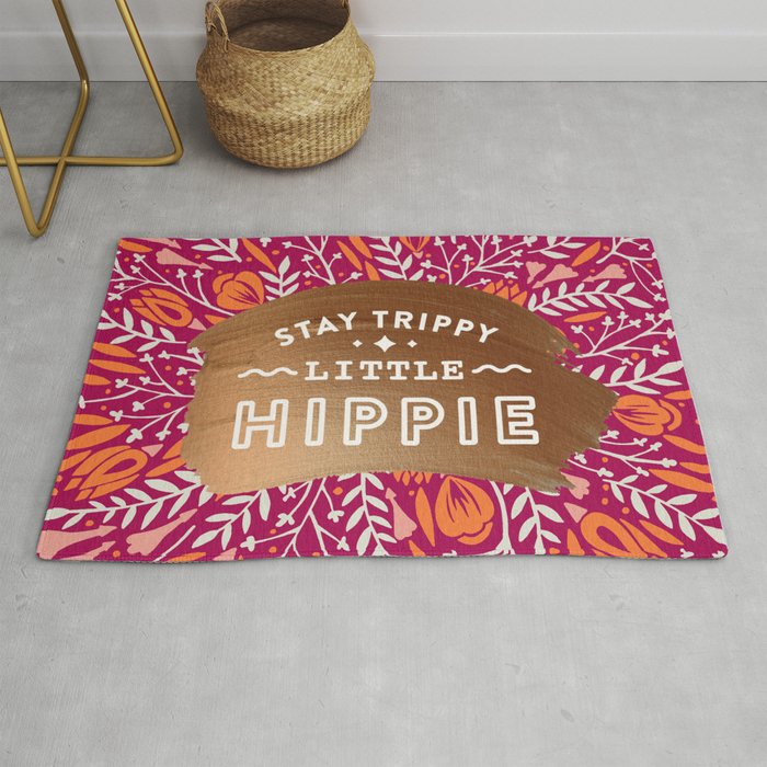 Stay Trippy Little Hippie - Fuchsia Palette Rug Gallery Image 1