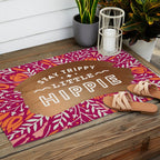 Stay Trippy Little Hippie - Fuchsia Palette Outdoor Rug Gallery Image 2