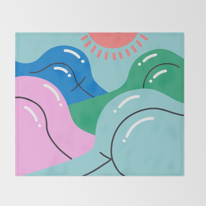 Sun's Out, Buns Out Throw Blanket Gallery Image 2