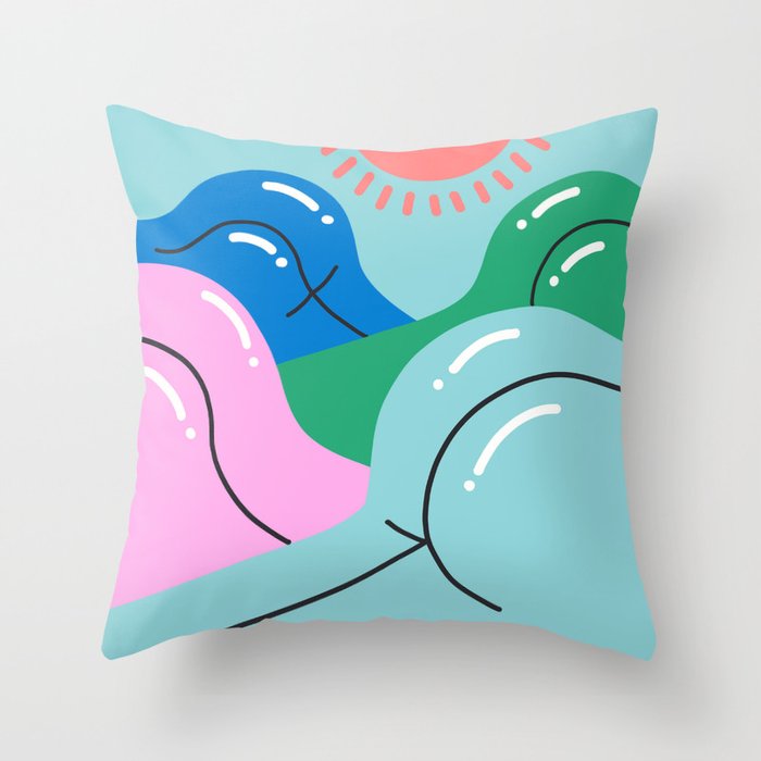 Sun's Out, Buns Out Throw Pillow Gallery Image 6