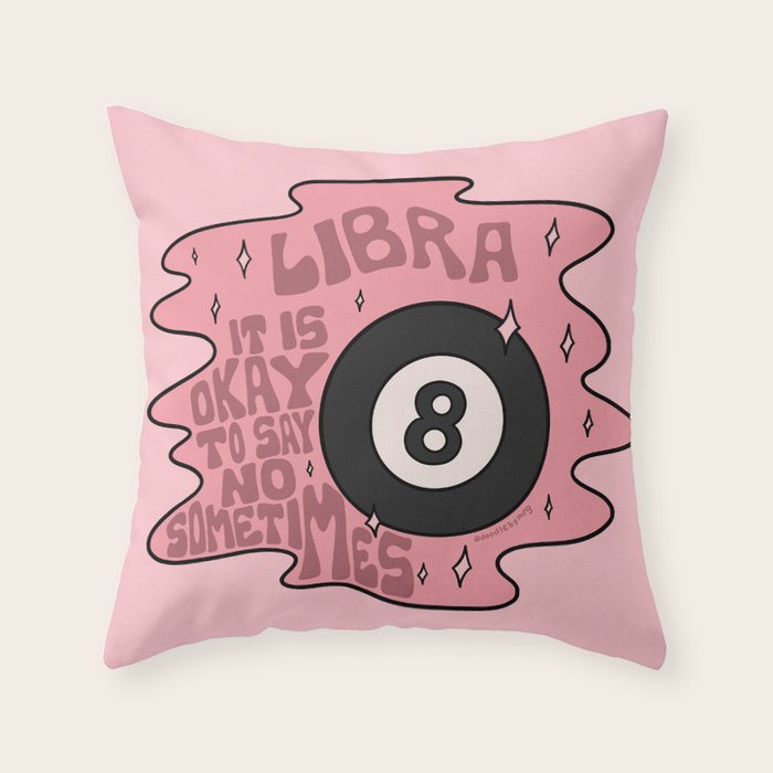 Libra Magic 8 Ball Throw Pillow Gallery Image 1