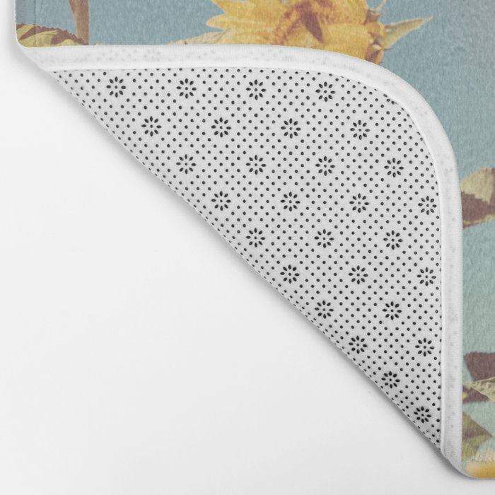 Retro Sunflowers - Nature Photography Bath Mat Gallery Image 2