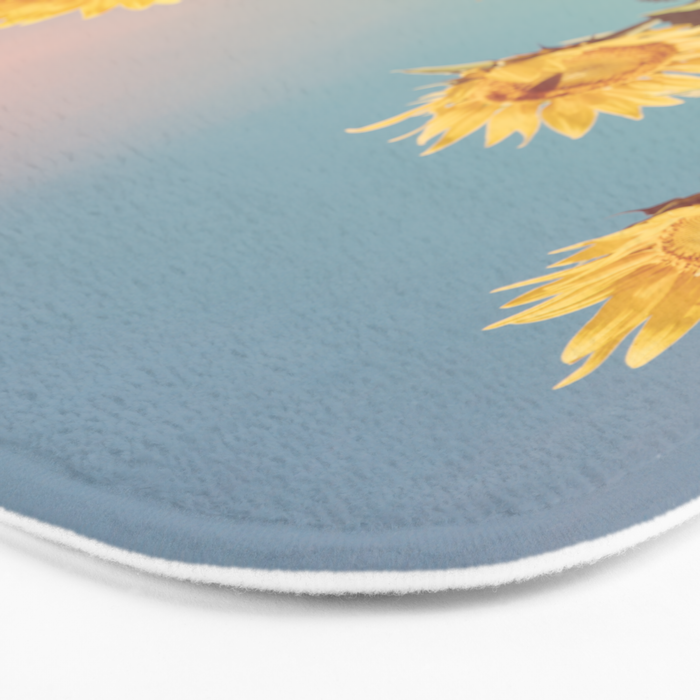 Retro Sunflowers - Nature Photography Bath Mat Gallery Image 3