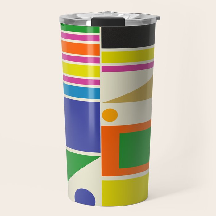 Modtastic Palm Springs Colorful Mid Century Modern Abstract Geometric Travel Mug Gallery Image 1