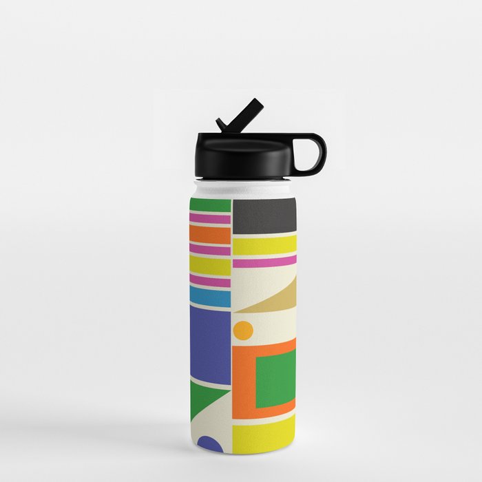 Modtastic Palm Springs Colorful Mid Century Modern Abstract Geometric Water Bottle Gallery Image 1