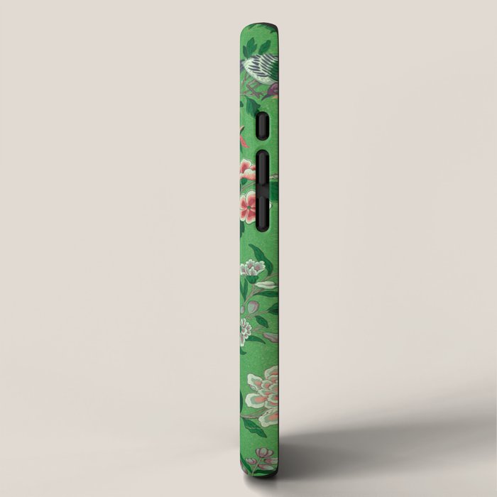 Chinoiserie Magpie Botanical Garden Bright Green iPhone Case Gallery Image 2