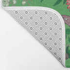 Chinoiserie Magpie Botanical Garden Bright Green Bath Mat Gallery Image 2