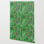 Chinoiserie Magpie Botanical Garden Bright Green Wallpaper Gallery Image 2