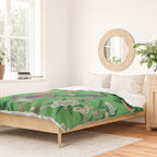 Chinoiserie Magpie Botanical Garden Bright Green Duvet Cover Gallery Image 2