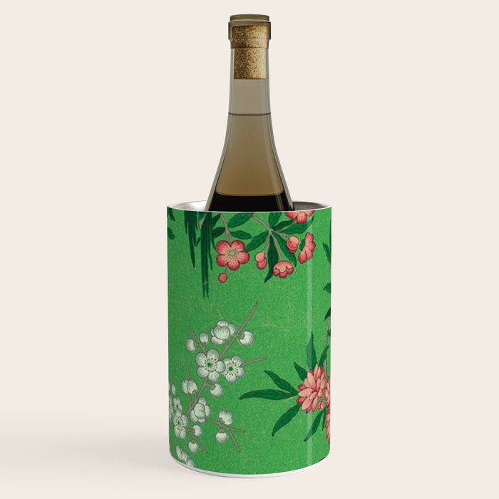 Chinoiserie Magpie Botanical Garden Bright Green Wine Chiller Gallery Image 2