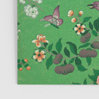Chinoiserie Magpie Botanical Garden Bright Green Poster Gallery Image 3