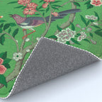 Chinoiserie Magpie Botanical Garden Bright Green Rug Gallery Image 4