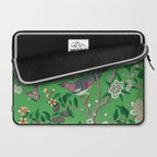 Chinoiserie Magpie Botanical Garden Bright Green Laptop Sleeve Gallery Image 2