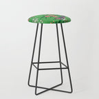 Chinoiserie Magpie Botanical Garden Bright Green Stool Gallery Image 1