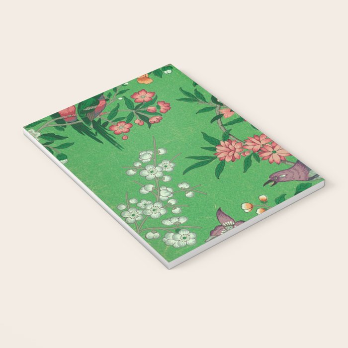 Chinoiserie Magpie Botanical Garden Bright Green Notebook Gallery Image 3