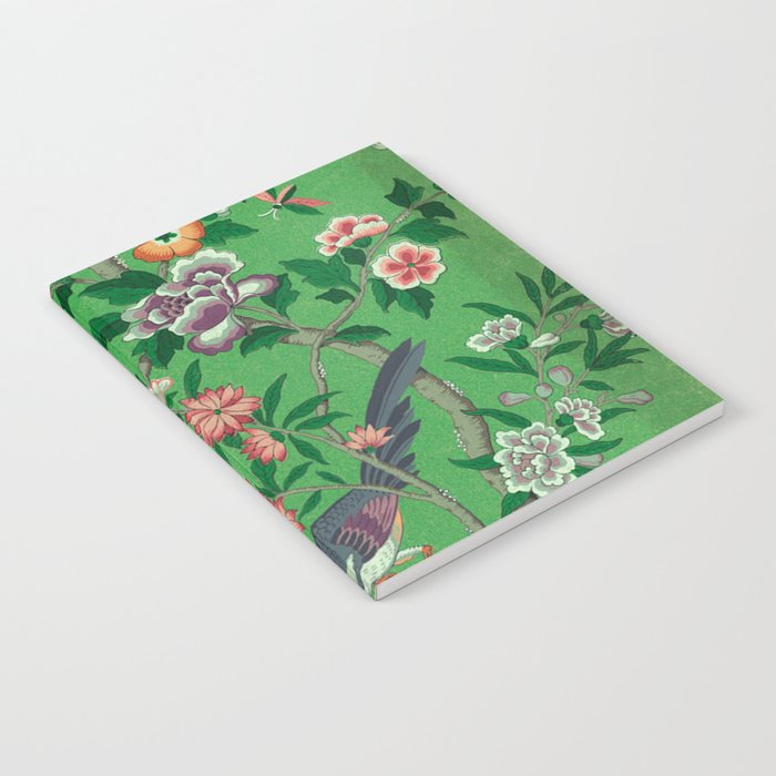 Chinoiserie Magpie Botanical Garden Bright Green Notebook Gallery Image 2