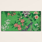 Chinoiserie Magpie Botanical Garden Bright Green Desk Mat Gallery Image 3