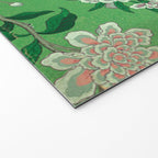 Chinoiserie Magpie Botanical Garden Bright Green Welcome Mat Gallery Image 2
