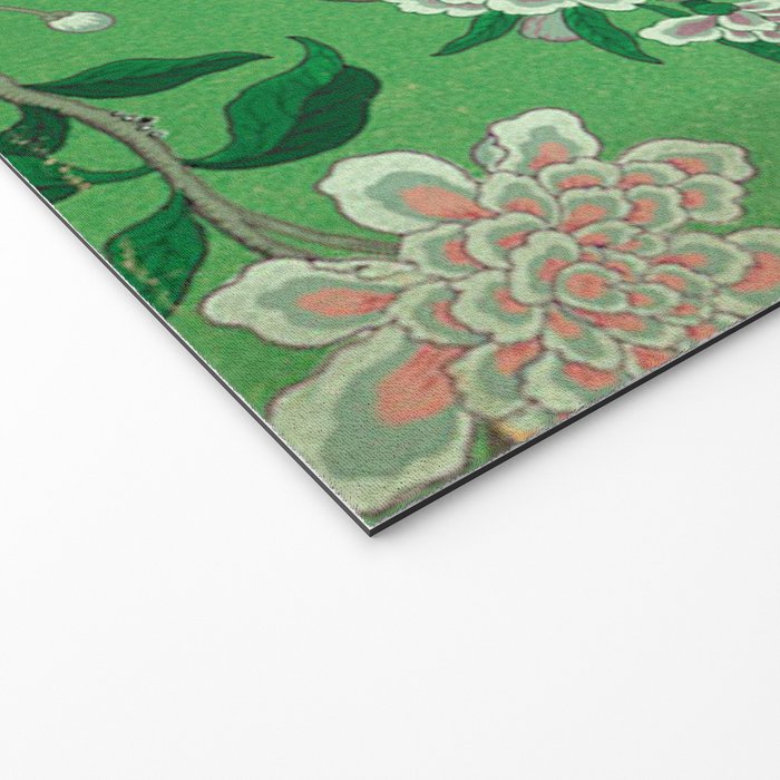 Chinoiserie Magpie Botanical Garden Bright Green Welcome Mat Gallery Image 2