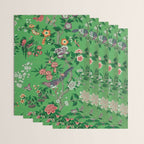 Chinoiserie Magpie Botanical Garden Bright Green Wrapping Paper Gallery Image 3
