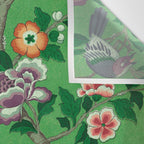 Chinoiserie Magpie Botanical Garden Bright Green Wall Tapestry Gallery Image 3