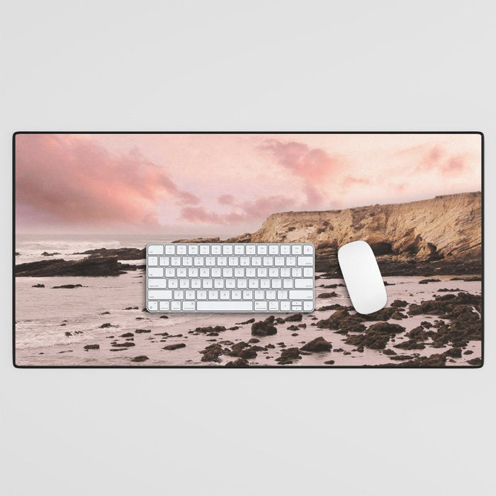 Sunset Beach Cliffs at Low Tide  Desk Mat Gallery Image 1