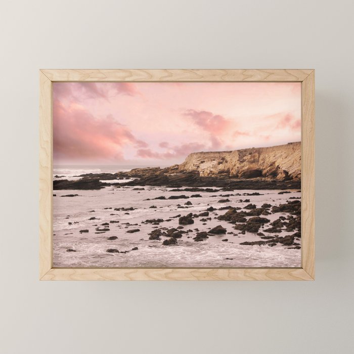 Sunset Beach Cliffs at Low Tide  Mini Art Print Gallery Image 1