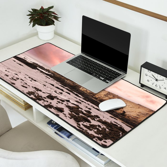 Sunset Beach Cliffs at Low Tide  Desk Mat Gallery Image 2